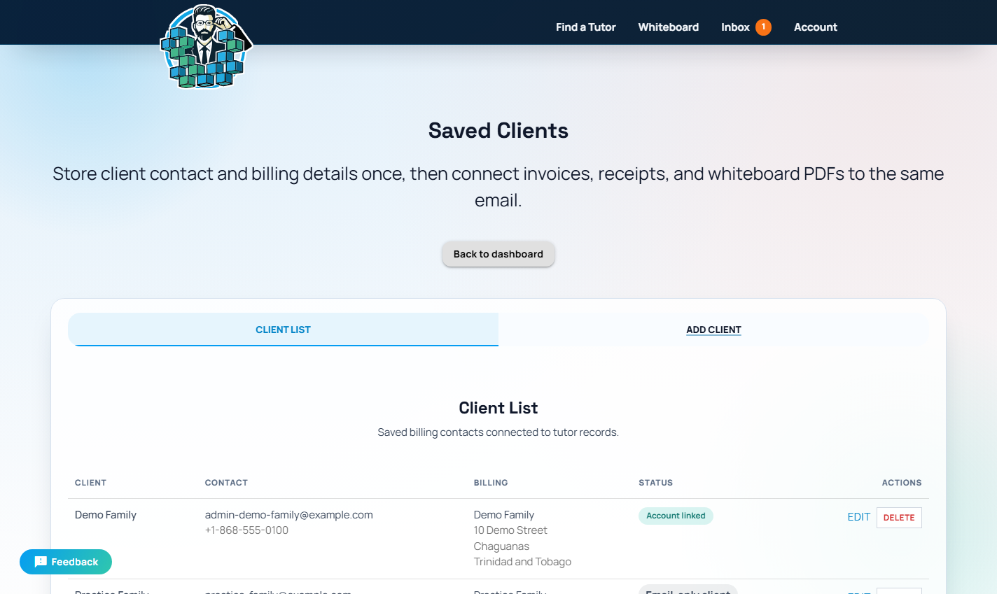 Private Tutoring by Mr. Oudai saved tutor client records